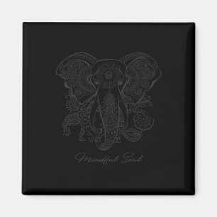 Mindfulness Saying Mandala Elephant Yoga Tee Mindf Magnet