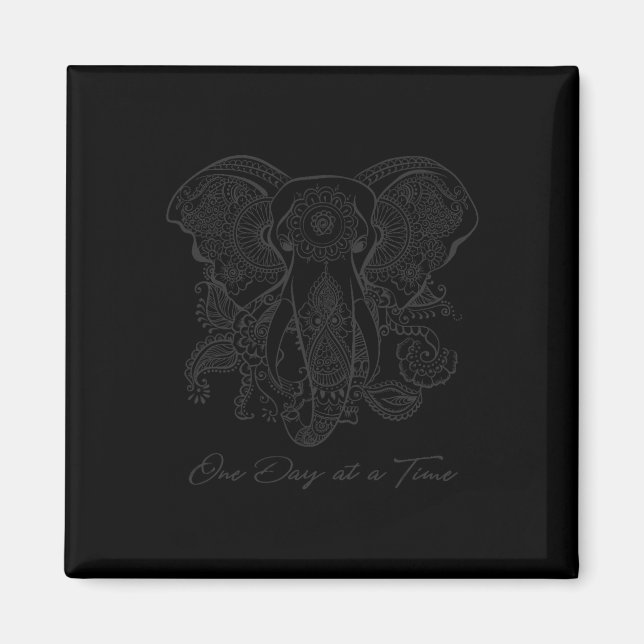 Mindfulness Saying Mandala Elephant Yoga Tee One D Magnet (Front)