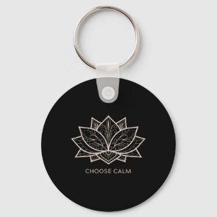Mindfulness Saying Minimal Yoga Tee Choose Calm Key Ring