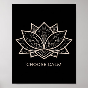Mindfulness Saying Minimal Yoga Tee Choose Calm Poster