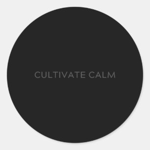 Mindfulness Saying Minimal Yoga Tee Cultivate Calm Classic Round Sticker