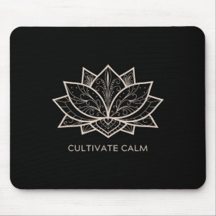 Mindfulness Saying Minimal Yoga Tee Cultivate Calm Mouse Pad