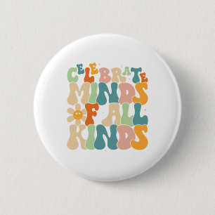 Minds Of All Kinds Mental Health Autism Awareness 6 Cm Round Badge