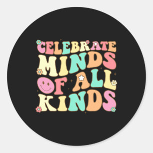 Minds Of All Kinds Mental Health Autism Awareness Classic Round Sticker