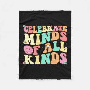 Minds Of All Kinds Mental Health Autism Awareness  Fleece Blanket