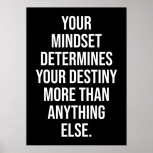 Mindset Determines Destiny, Gym, Hustle, Success Poster