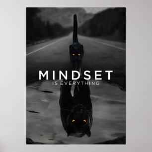Mindset Is Everything - Black Cat Panther Water Poster
