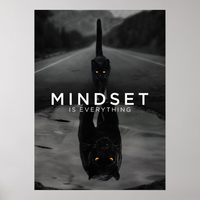 Mindset Is Everything - Black Cat Panther Water Poster (Front)