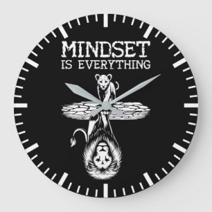 Mindset Is Everything, Cat Lion - Gym, Hustle Large Clock