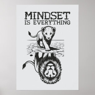Mindset Is Everything, Cat Lion - Gym, Success Poster