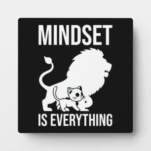 Mindset is Everything - Cat Lion Motivational  Plaque