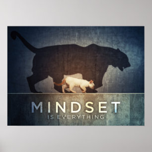Mindset Is Everything - Cat Tiger Shadow Poster