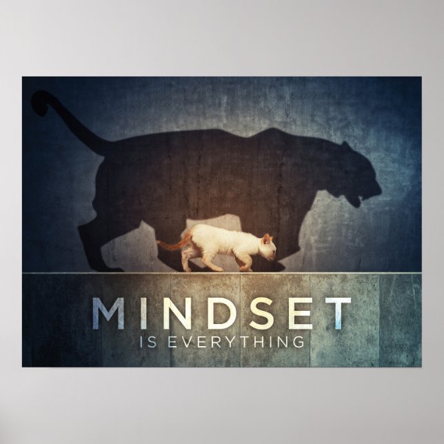 Mindset Is Everything - Cat Tiger Shadow Poster (Front)