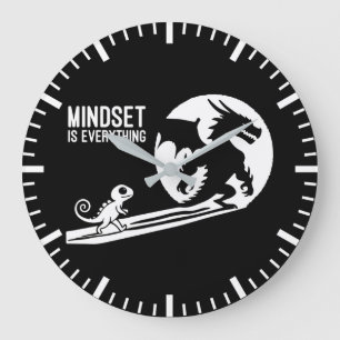 Mindset Is Everything, Dragon - Success Motivation Large Clock