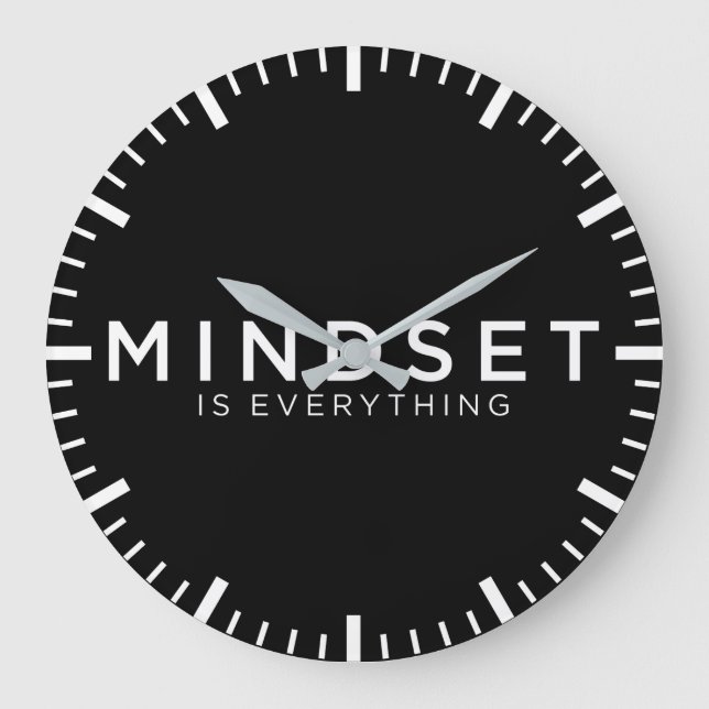 Mindset Is Everything - Motivational Large Clock (Front)