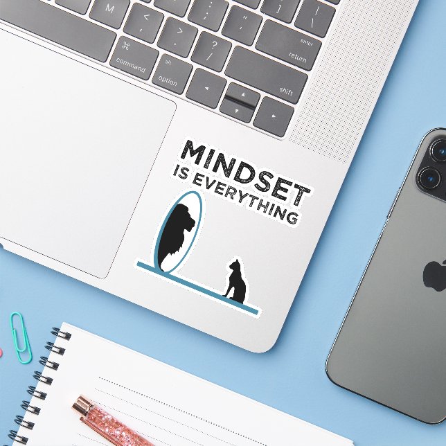Mindset Is Everything Motivational Quote (Laptop w/ iPhone)