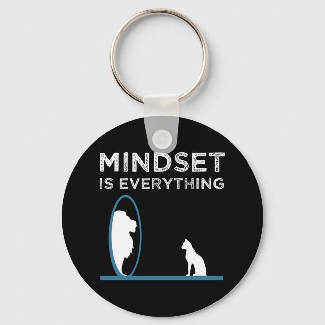 Mindset Is Everything Motivational Quote Key Ring (Front)