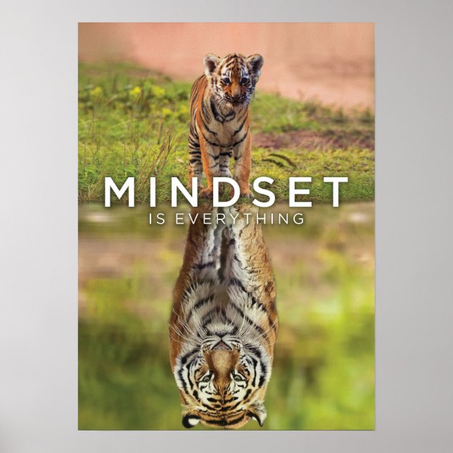 Mindset Is Everything - Tiger Hustle Motivational Poster (Front)