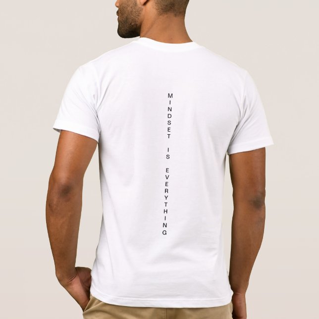 Mindset is Everything White Puzzle T-shirt (Back)