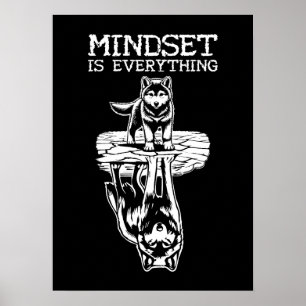 Mindset Is Everything, Wolf - Gym, Hustle, Success Poster