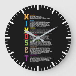 Mindset Motivational Acronym For Success Large Clock