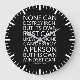 Mindset Quote Large Clock