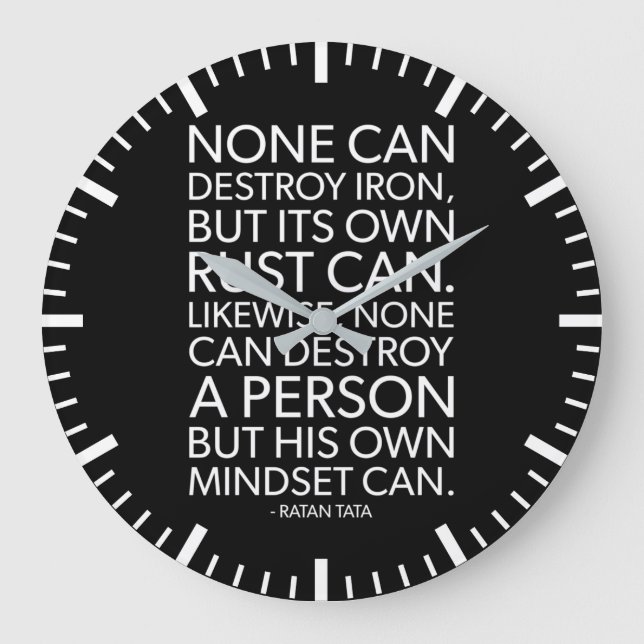 Mindset Quote Large Clock (Front)
