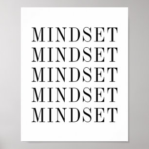 Mindset Typography Black And White Poster