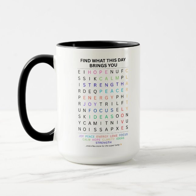 Mindset Word Search Puzzle design Mug (Left)