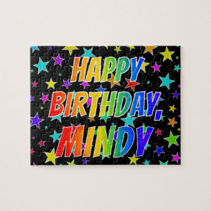"MINDY" First Name, Fun "HAPPY BIRTHDAY" Jigsaw Puzzle