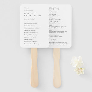 Mindy Minimal Modern Wedding Program Hand Fan