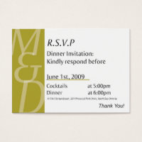 Mindy's Dinner Card