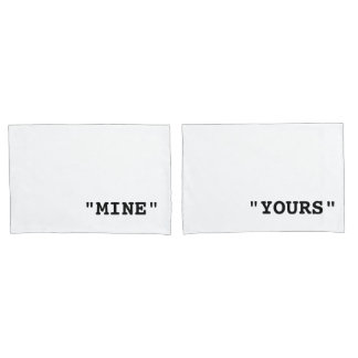 MINE AND YOURS TYPOGRAPHY PAIR OF PILLOWCASES