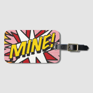 MINE Fun Retro Comic Book Pop Art Luggage Tag