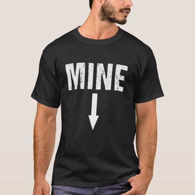 Mine Pro Choice Protest Arrow Pointing Down T-Shirt (Front)