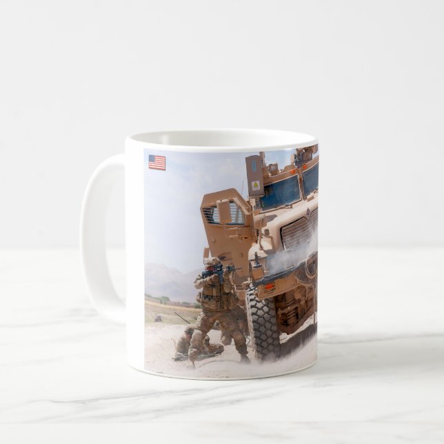 MINE-RESISTANT AMBUSH PROTECTED VEHICLE COFFEE MUG (Front Left)