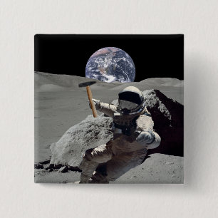 Mine The Moon 15 Cm Square Badge