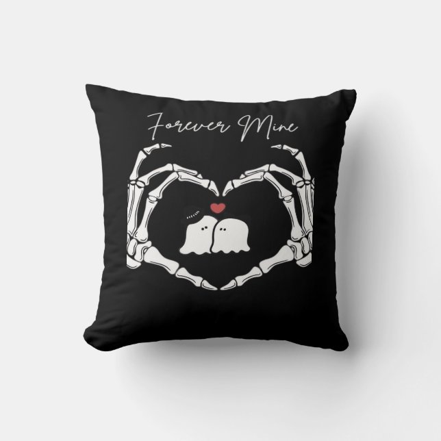 Mine, Valentines Day Classic - Skeleton Hands Hear Cushion (Front)