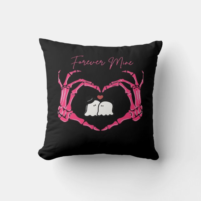 Mine, Valentines Day Classic - Skeleton Hands Hear Cushion (Front)