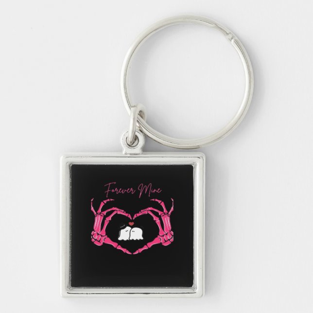Mine, Valentines Day Classic - Skeleton Hands Hear Key Ring (Front)