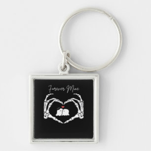 Mine, Valentines Day Classic - Skeleton Hands Hear Key Ring