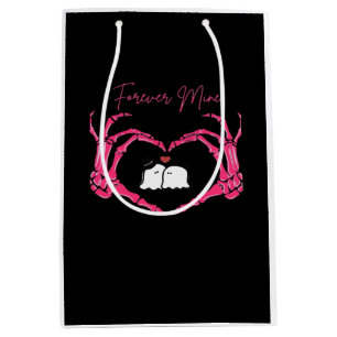 Mine, Valentines Day Classic - Skeleton Hands Hear Medium Gift Bag