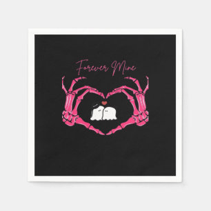 Mine, Valentines Day Classic - Skeleton Hands Hear Napkin