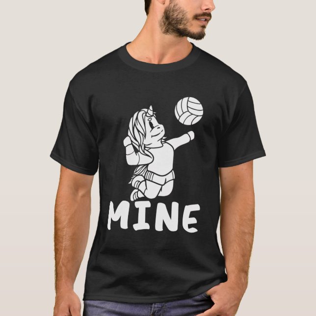 Mine Vball Beach - Volleyball Unicorn T-Shirt (Front)