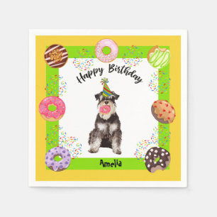 Mineature Schnauzer Doughnuts Party Birthday Napk Napkin