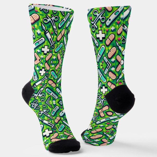 Minecraft Healthcare Socks (Angled)