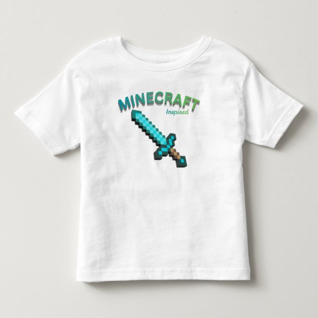 Minecraft Inspired Pixel Sword Gaming T-Shirt (Front)