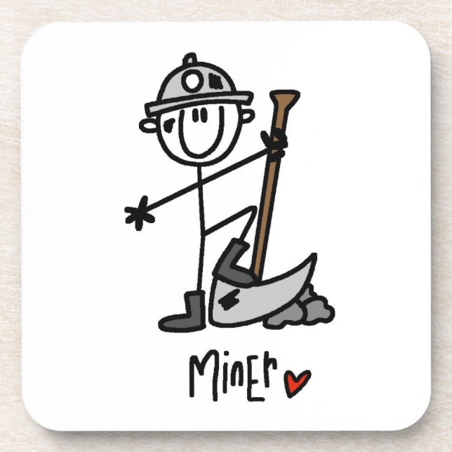 Miner Stick Figure Coaster (Front)