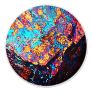 Mineral chalcopyrite gemstone crystal stone ceramic knob