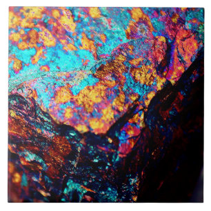 Mineral chalcopyrite gemstone crystal stone ceramic tile